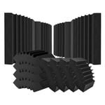 VEVOR 4 Pack 16.5 x 6.3 x 12 in Acoustic Foam Panels Black Adhesive for Wall Ceiling