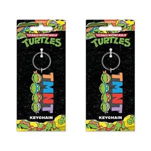 2PK Teenage Mutant Ninja Turtles Classic Soft Rubber PVC Collectable Keyring