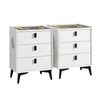 Oikiture Set Of 2 Smart Bedside Tables White