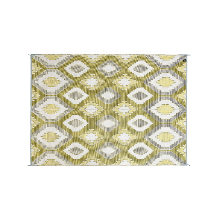 Outdoor Rug / Camping Mat - Positano Yellow White And Grey
