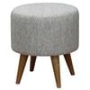 Centrum Furniture Manhattan Round Upholstered Ottoman - Dark Grey