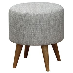 Centrum Furniture Manhattan Round Upholstered Ottoman - Dark Grey