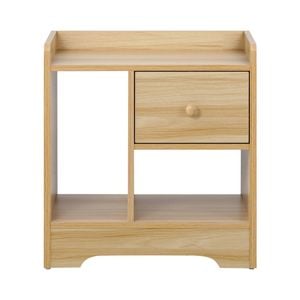 Oikiture Bedside Tables Set of 2 Side Table Nightstand Storage Shelf Natural