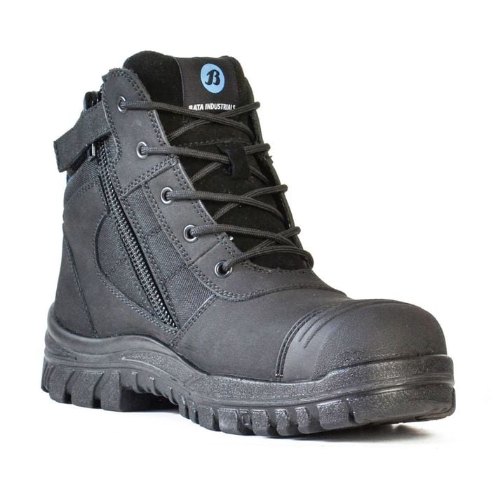 Bata Industrials Black Zippy Zip/Lace Safety Boot - Size 12