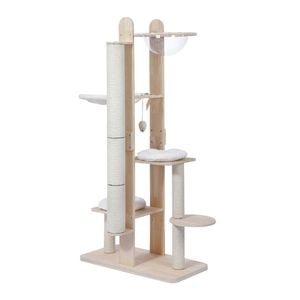 LOLOPAWS 165CM Wooden Large Cat Tree Tower 12cm Pet Scratching Posts 30mm Thick Base