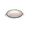 Urban Style Enamelware 16x7cm Ragout Plate Dish Handles w/ Blue Rim White