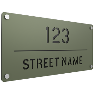 ProtectorAl 580 x 280mm Pale Eucalypt Aluminium Cut Through Custom House Sign