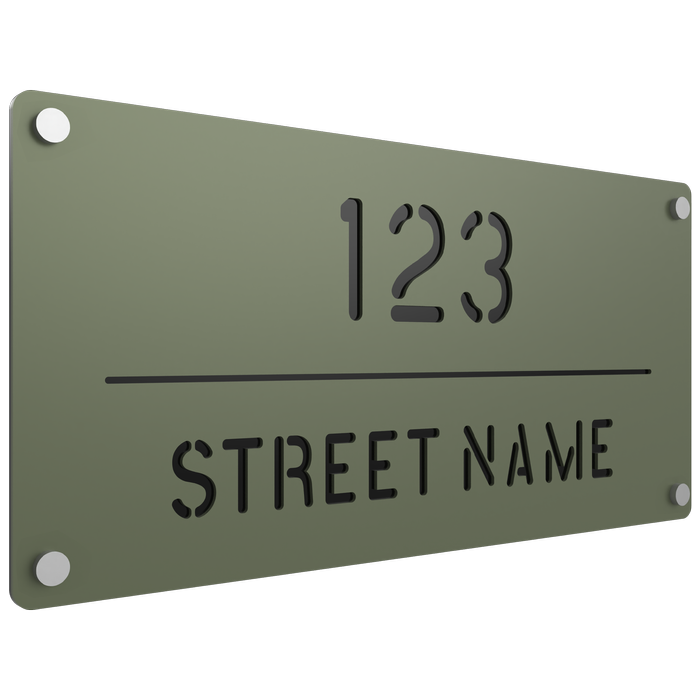 ProtectorAl 580 x 280mm Pale Eucalypt Aluminium Cut Through Custom House Sign