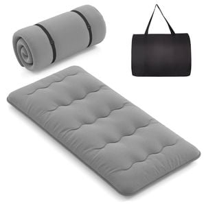 Costway Foldable Floor Mattress Roll Up Mat W/carry Bag 188 X 92cm - Grey