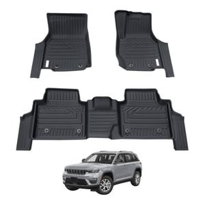 AUSGO Car Floor Mats for Jeep Grand Cherokee L WL Series 7-Seat 2021-Onwards All-Weather Floor Liners