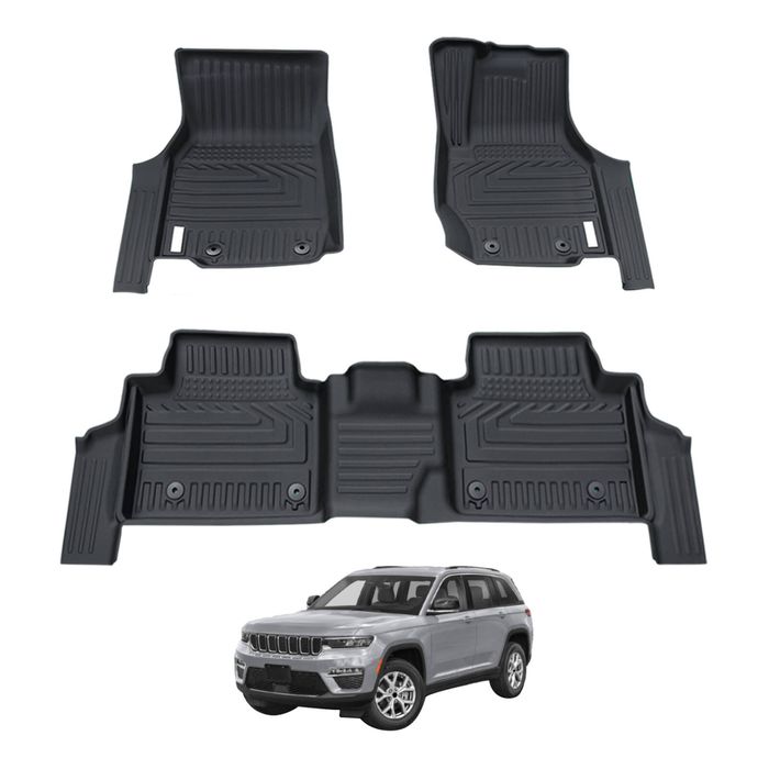 AUSGO Car Floor Mats for Jeep Grand Cherokee L WL Series 7-Seat 2021-Onwards All-Weather Floor Liners