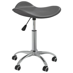 vidaXL Swivel Dining Chair Adjustable Chair Bar Stool Kitchen Grey Faux Leather