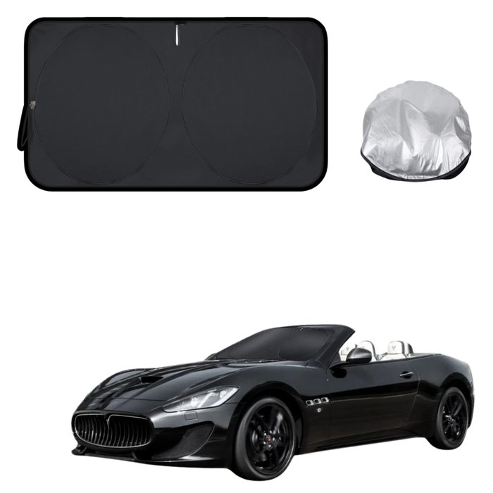 Front Windscreen Sun Shade for Maserati GranCabrio 2010 - 2019 - Standard 150 x 85 cm - Black