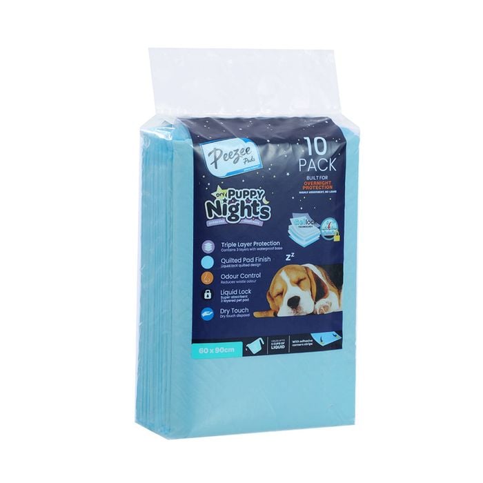 Paws & Claws 90 x 60cm Dry Puppy Nights Pet Training Pads - 10 Pack