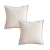SOGA 2X 45CM Beige Corduroy Throw Pillows