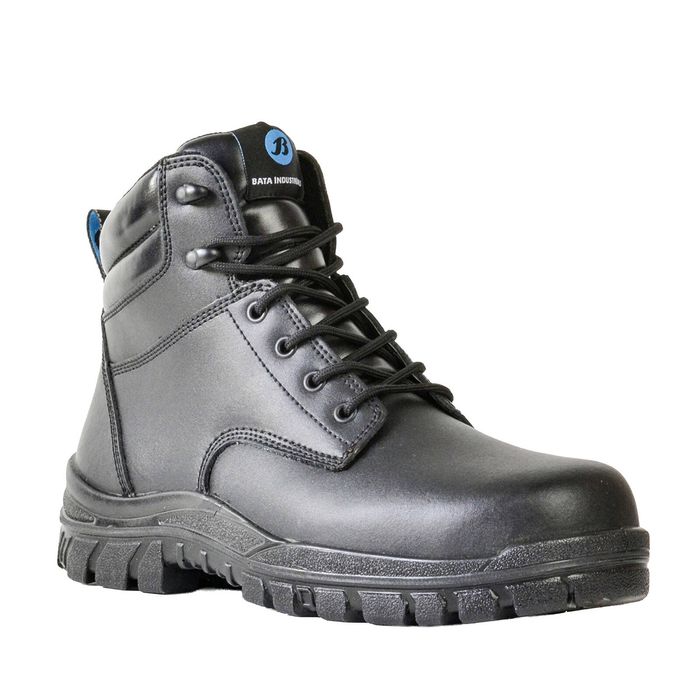 Bata Industrials Black Saturn Leather Lace-Up Safety Boot - Size 6.5