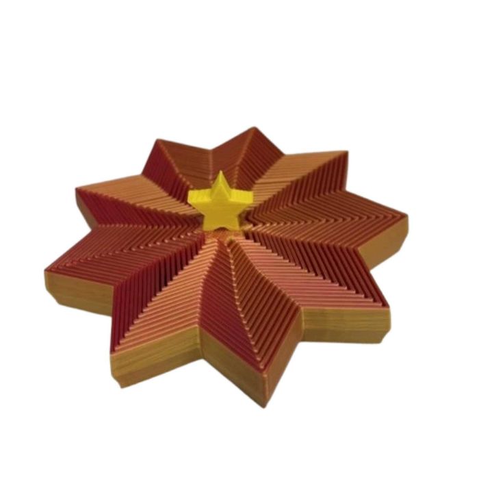 P&P Gold Yellow 3D Printed Stretchable Christmas Tree Fidget Stress Relief Decor Toy