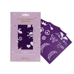 40pc Oh Flossy Reusable Adhesive Face Paint & Makeup Stencils 10x10cm Purple 3y+