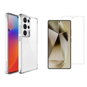 Icoverlover For Samsung Galaxy S25 Ultra Case + 2 Glass Screen Protectors, Clear
