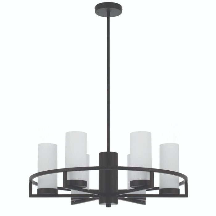 Telbix Black/Opal Matt Eamon 6 Light Pendant
