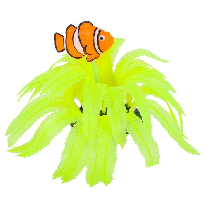 Kazoo Silicone Plant - Yellow Fern W/clown Fish (19667)