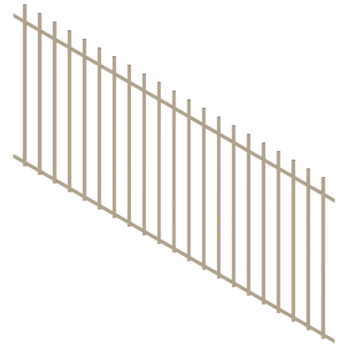 ProtectorAl 1201-2400 x 1200W x 1200H Paperbark Radiator Pool Fence Panel Raked 16-30º