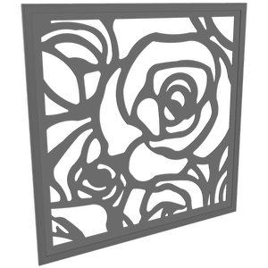 ProtectorAl 300 - 940 x 300 - 940mm Light Charcoal Roses Framed Composite Decorative Panel