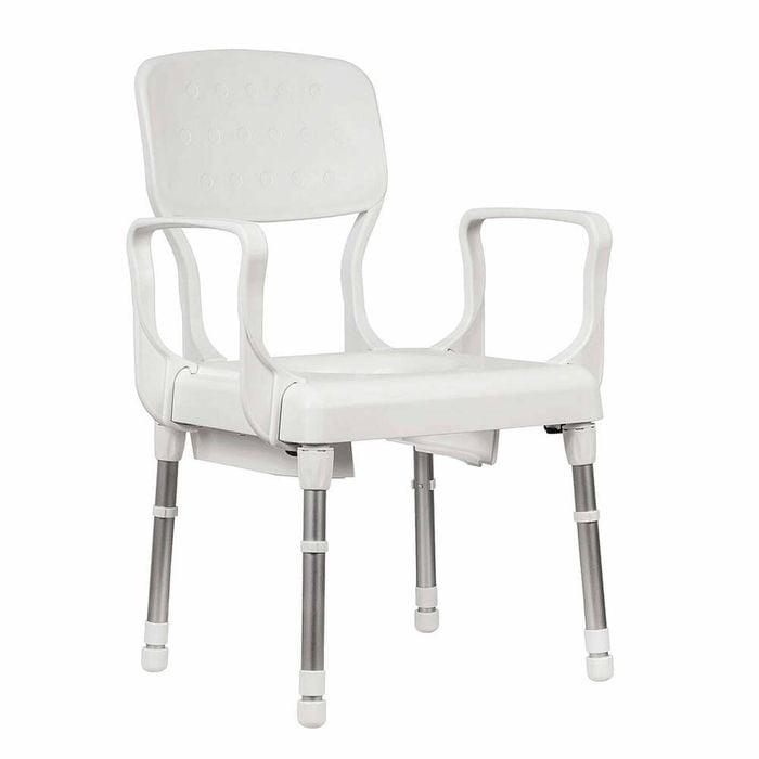Height-Adjustable Commode Chair - Lightweight & Durable Shower and Toilet Chair for Assisted Living - Rebotec