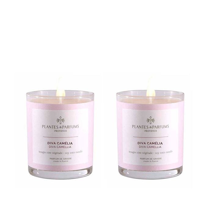 Set of 2 - 180g Perfumed Hand Poured Candle - Diva Camellia