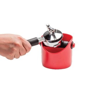 Dreamfarm Grindenstein Space-Saving Coffee Knock Box Bin For Grinds Red
