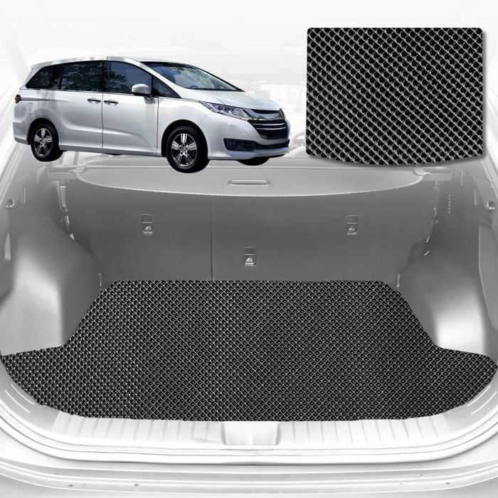 6D Diamond Car Boot Mat for Honda Odyssey Standard 8 Seater2014-2020-Cargo Mat-Black-Outback GT