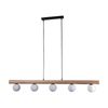 Lexi Lighting Evie Pendant Light 5-Light Matt Black Metal Wood 120cm