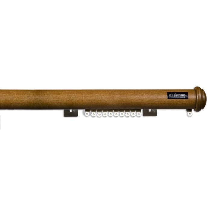 Windoware Wooden Track Rod 38mmx5.4m 80/90mm Bracket Single