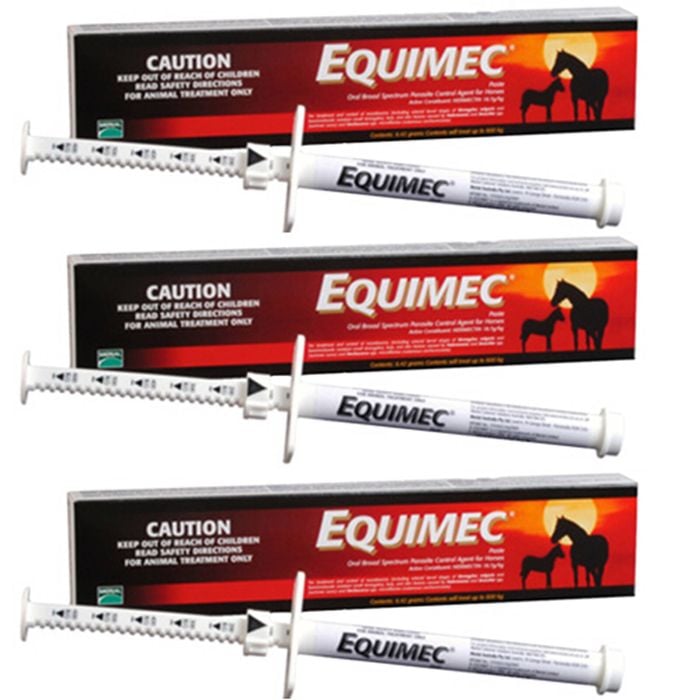 3 X Equimec Broadspectrum Wormer Parasite Control Horse Summer Sore 6.42g