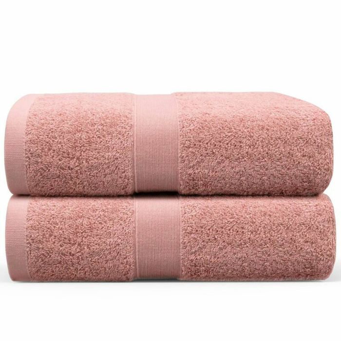 LINENOVA 2x Large Bath Sheets Cotton 550GSM Towels 90x180 cm - Coral
