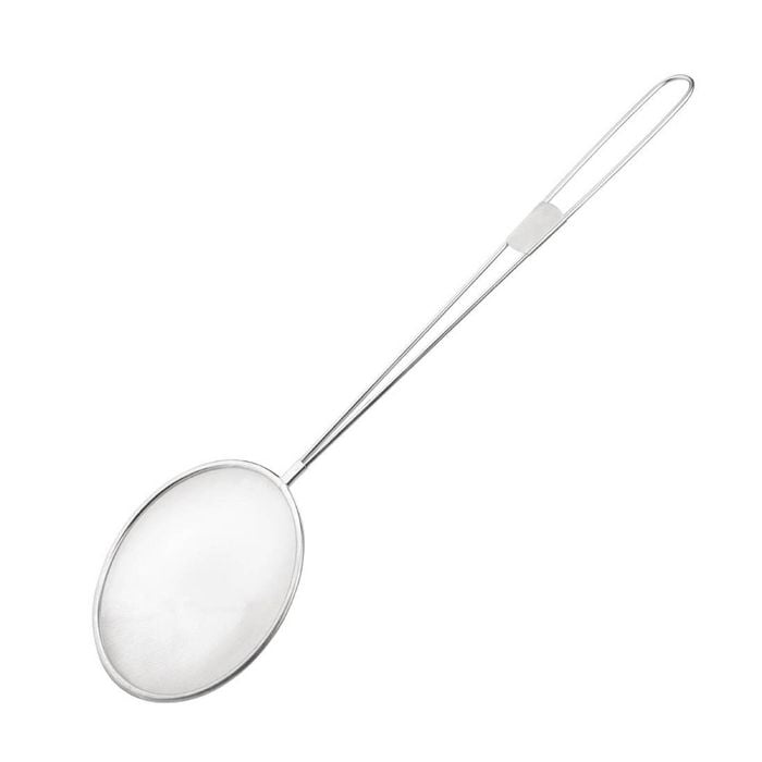 Vogue Skimmer Round Mesh Stainless Steel Tinned Fine Mesh 200mm 8 Inch Kitchen Utensil