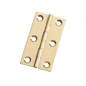 Lane 65 x 35 x 1.2mm Brass Fixed Pin Butt Hinge - 2 Pack