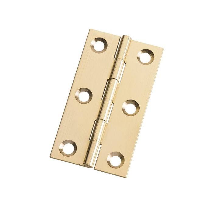 Lane 65 x 35 x 1.2mm Brass Fixed Pin Butt Hinge - 2 Pack