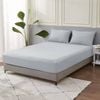 LINENOVA 100% Pure Cotton Deep Fitted Sheet Cover - Queen, Silver