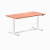 Desky Dual Red Cedar Softwood Sit Stand Desk 1500x750mm White Frame Leg