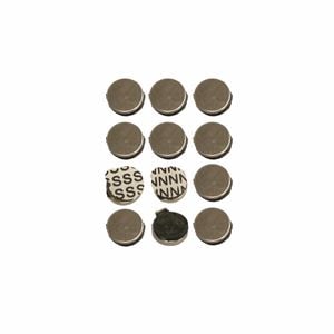 Everhang 9.5mm North South Adhesive Rare Earth Disc Magnet - 12 Pack