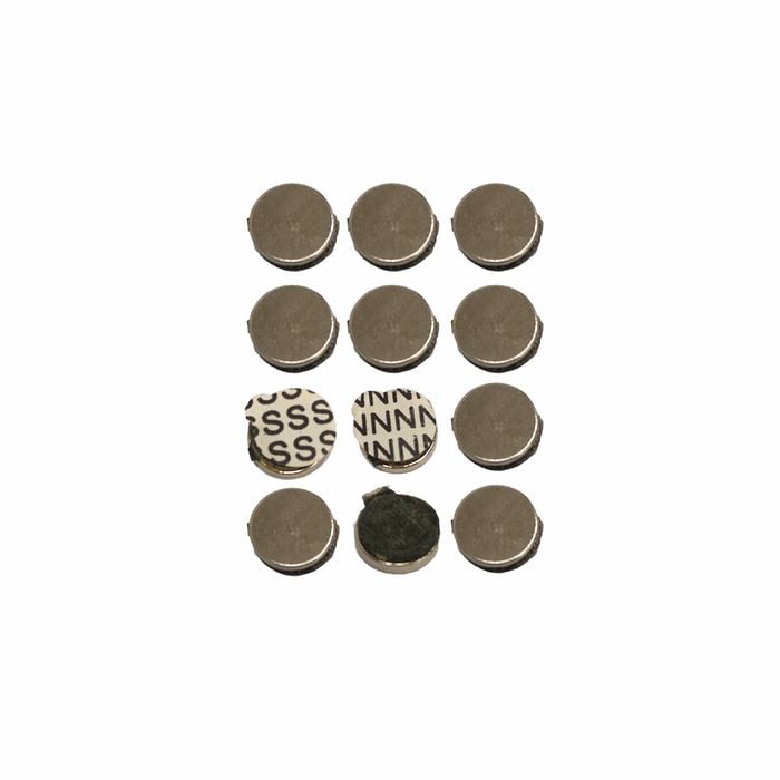 Everhang 9.5mm North South Adhesive Rare Earth Disc Magnet - 12 Pack