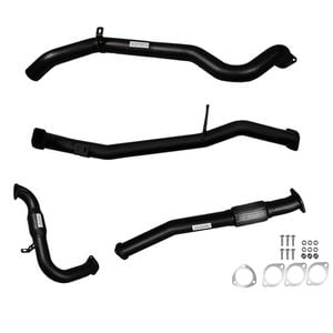 Ignite Exhausts Turbo Back For Nissan Gu Patrol 3l Coil Spring Ute 3" Cat & Pipe Black Aluminised Steel