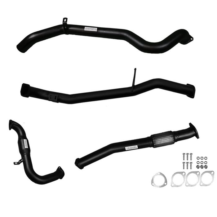 Ignite Exhausts Turbo Back For Nissan Gu Patrol 3l Coil Spring Ute 3" Cat & Pipe Black Aluminised Steel