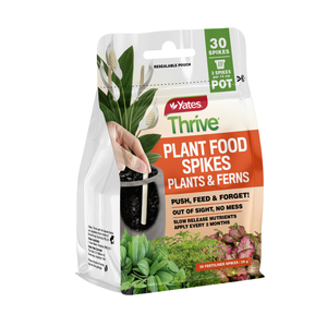 Yates 39g Thrive Fertiliser Spikes Indoor Plants & Ferns - 30 Spikes