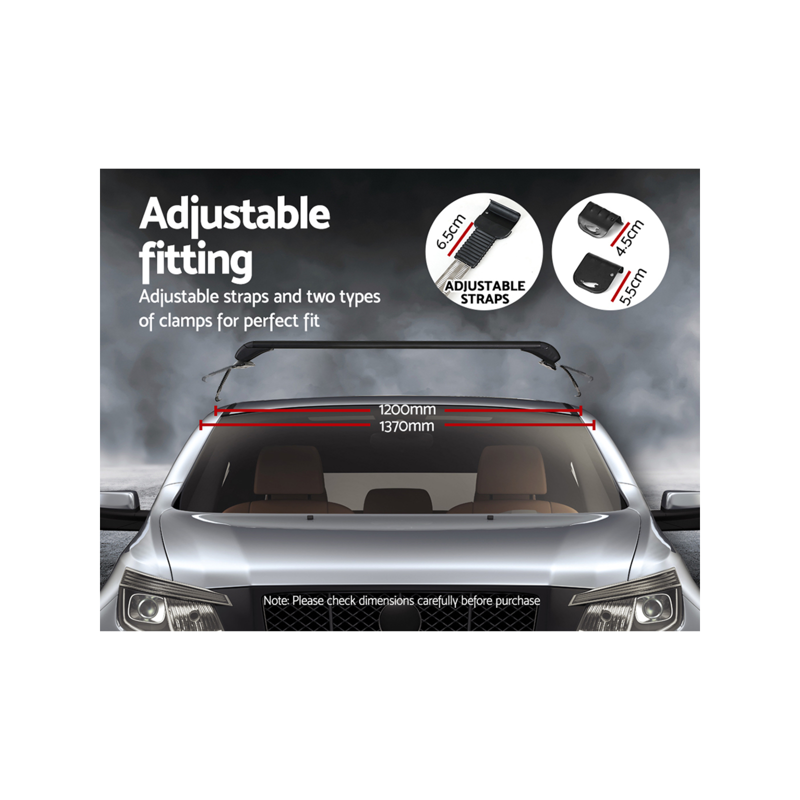 Universal Car Roof Rack Cross Bars 90cm Aluminium Adjustable Lockable 45kg Clamps Bunnings Australia