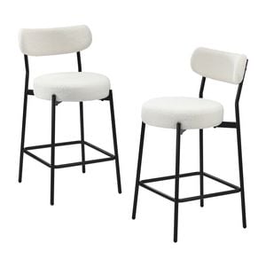 Oikiture Bar Stools X2-White