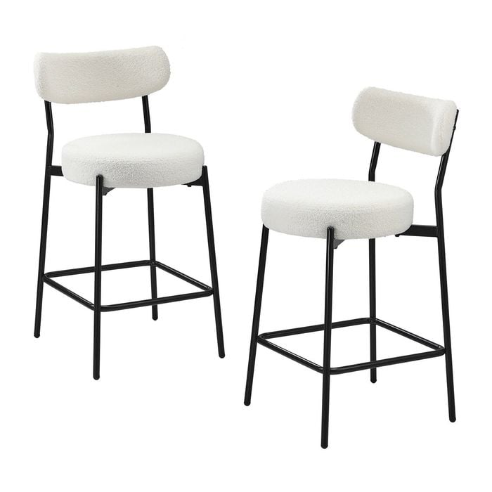 Oikiture Bar Stools X2-White