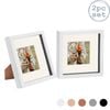 Nicola Spring 2 Piece 8 X 8 3d Shadow Box Photo Frame Set - Craft Display Picture Frame With 4 X 4 Mount - White