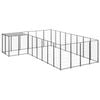 vidaXL Dog Kennel Black 10.89 m² Steel Outdoor Puppy Enclosure Dog Cage House